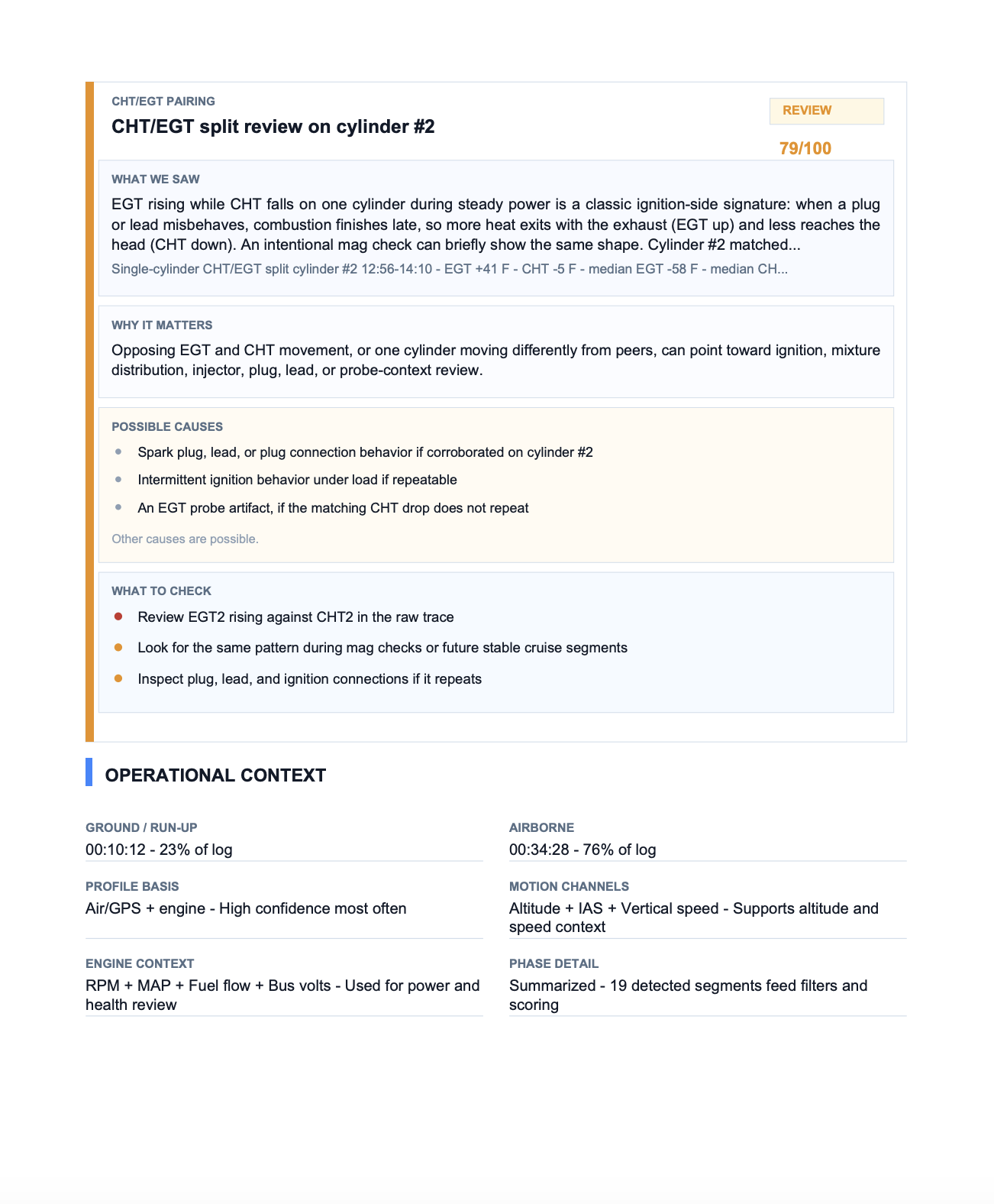 PDF report page with additional detail and maintenance review context